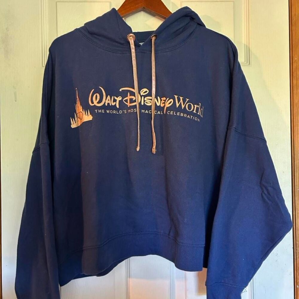 Disney Women's Navy and Blue Hoodie